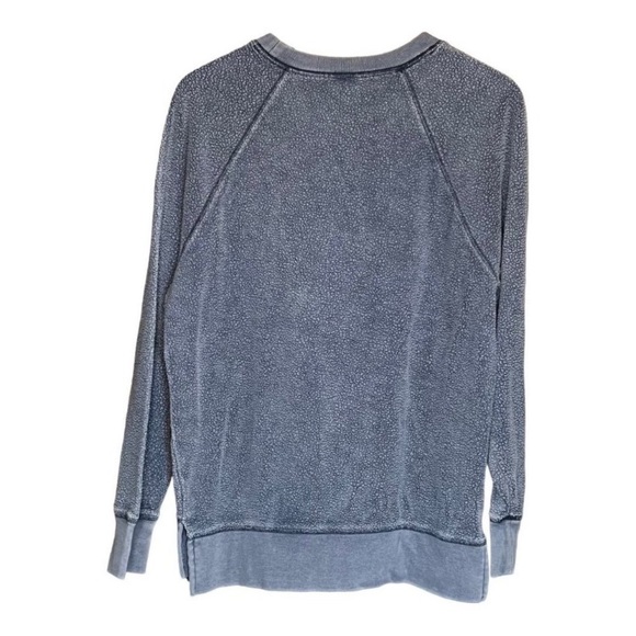 (A55) PINK by Victoria Secret Fuzzy Knit Crewneck Pullover Sweatshirt Blue, M - Picture 9 of 9